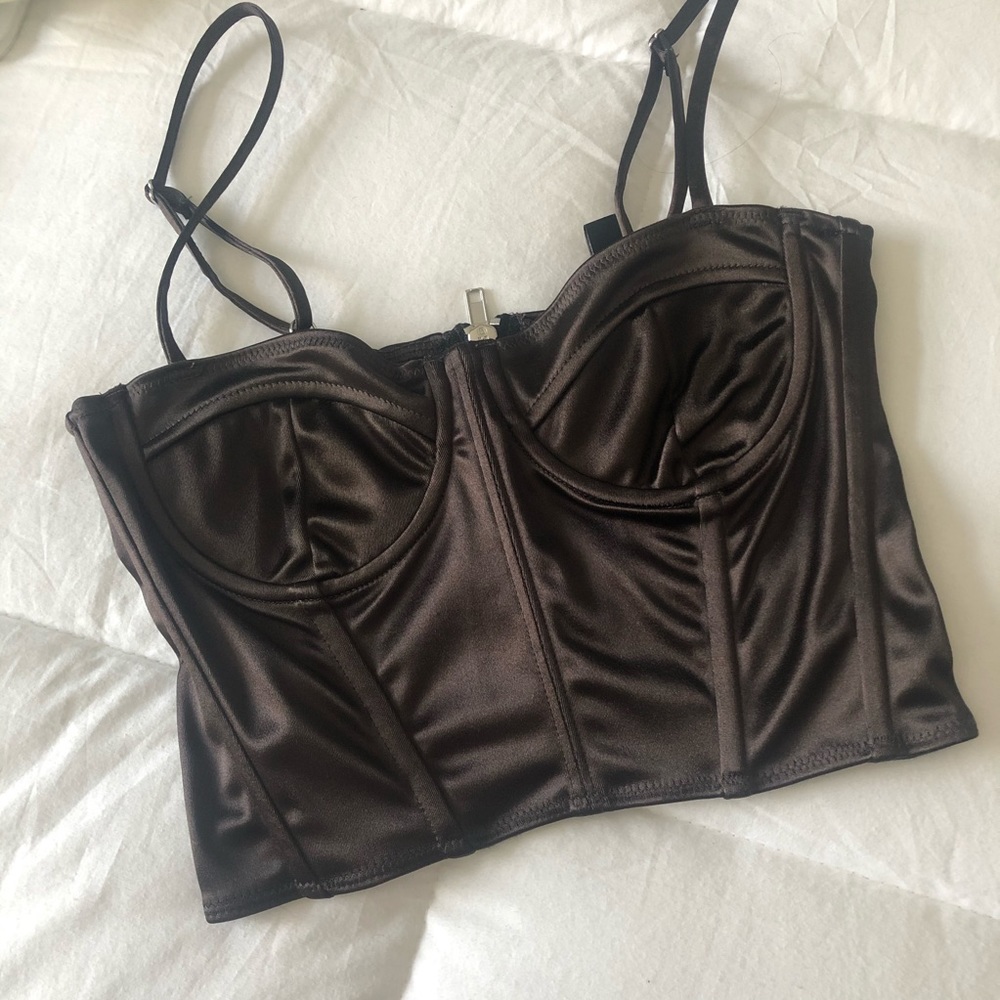 Chocolate Brown Corset Top